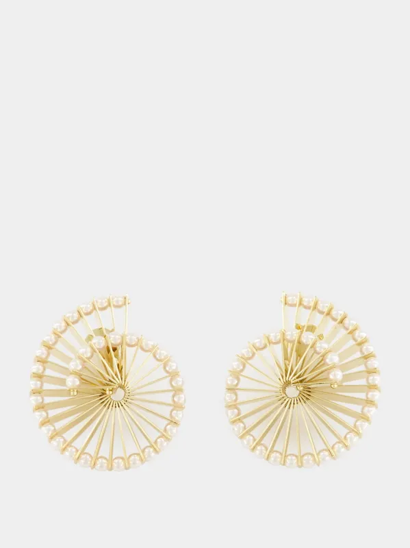 Gold Spiral Brass Earrings sold by Fashion Clinic