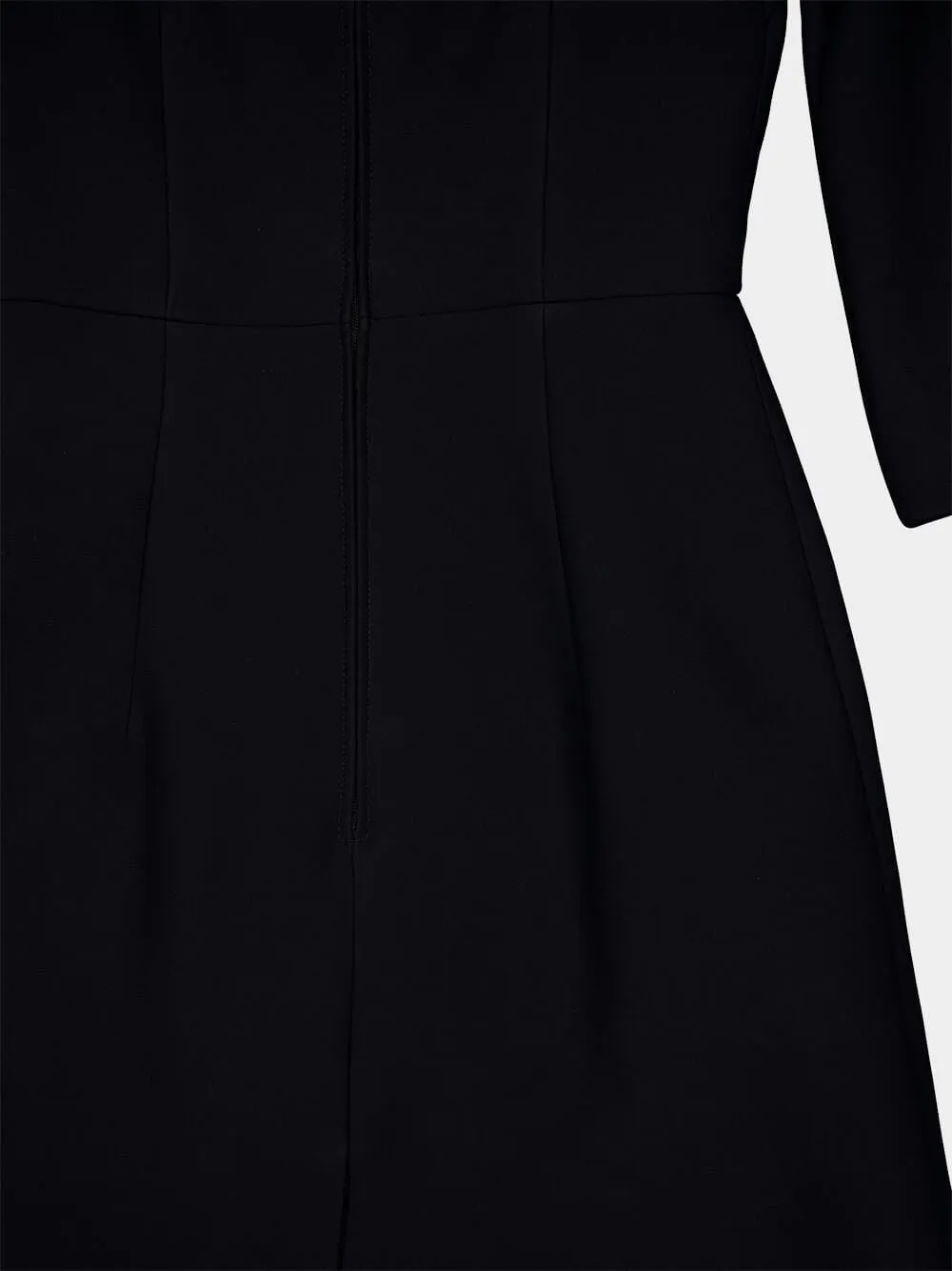 Black Silk-Blend V-Neck Midi Dress sold by Fashion Clinic product image thumbnail 4