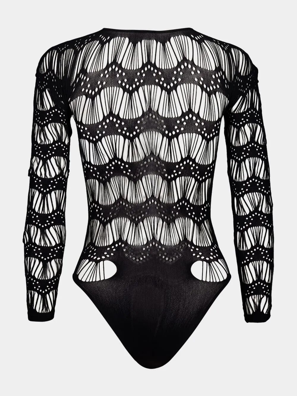 Black Ladder-Knit Bodysuit sold by Fashion Clinic product image thumbnail 3