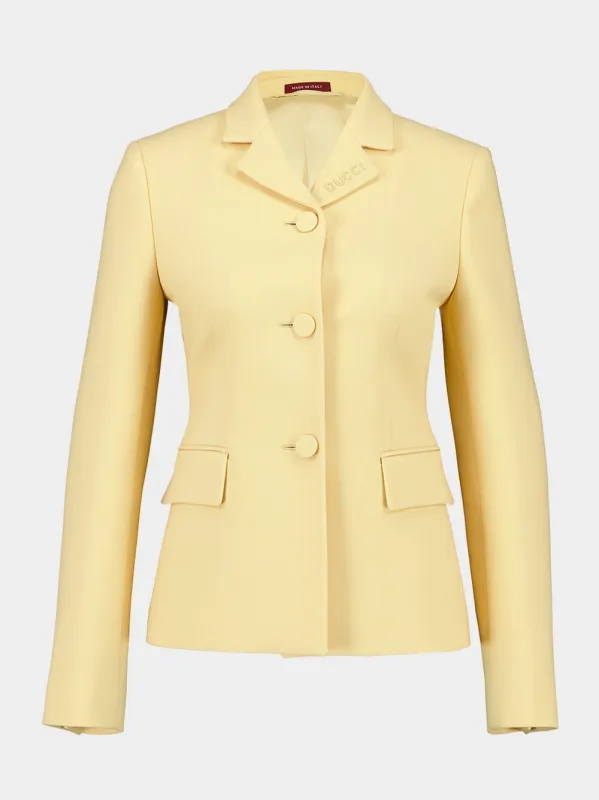 Light Yellow Wool Crêpe Jacket sold by Fashion Clinic