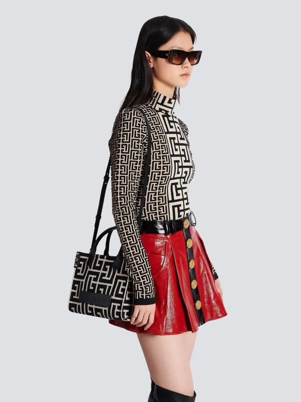 B-Army Monogrammed Jacquard Tote Bag sold by Fashion Clinic product image thumbnail 2