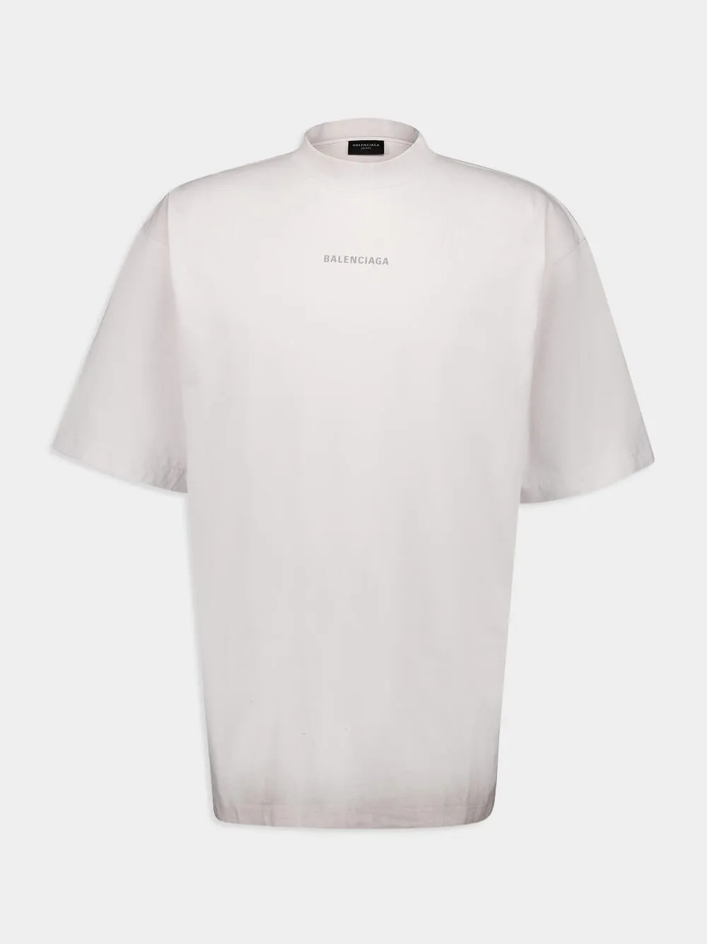 Chalk White Reflective-Logo Cotton T-Shirt sold by Fashion Clinic