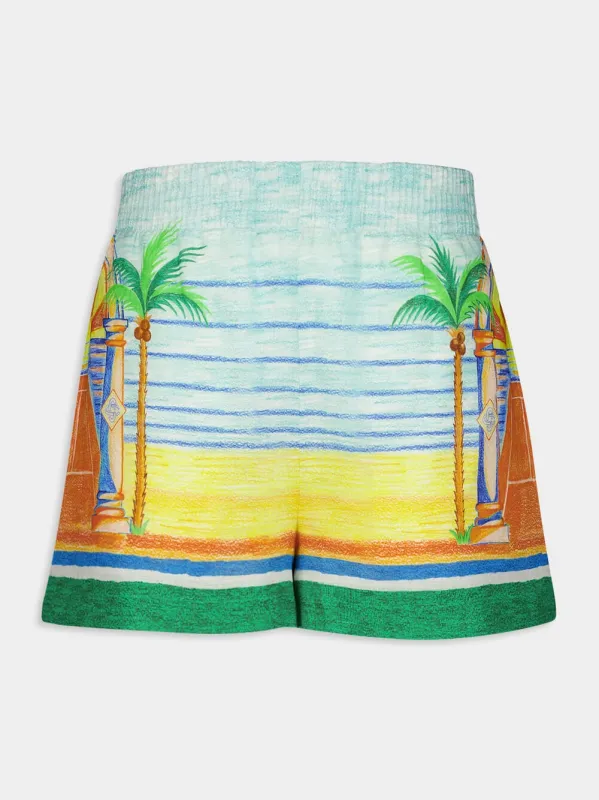 Day of Victory Linen Shorts made by Casablanca
