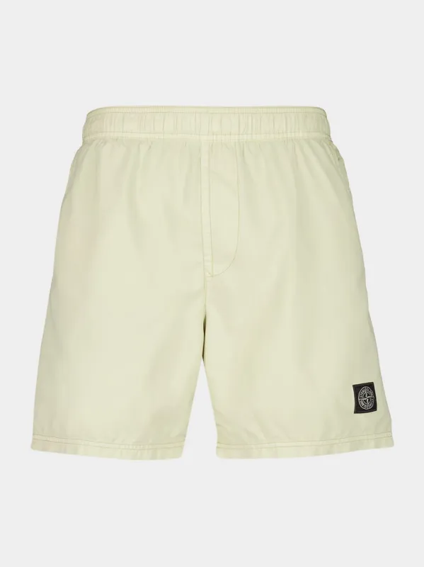 Sand Beige Mid-Length Swim Trunks sold by Fashion Clinic