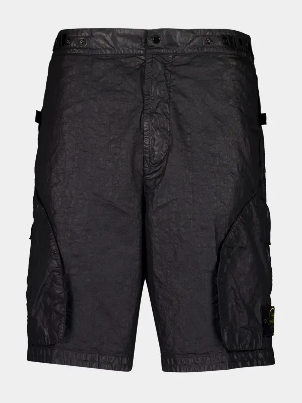 Black Comfort Fit Cargo Trousers sold by Fashion Clinic
