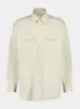 Creamy White Cotton Satin Western Shirt sold by Fashion Clinic