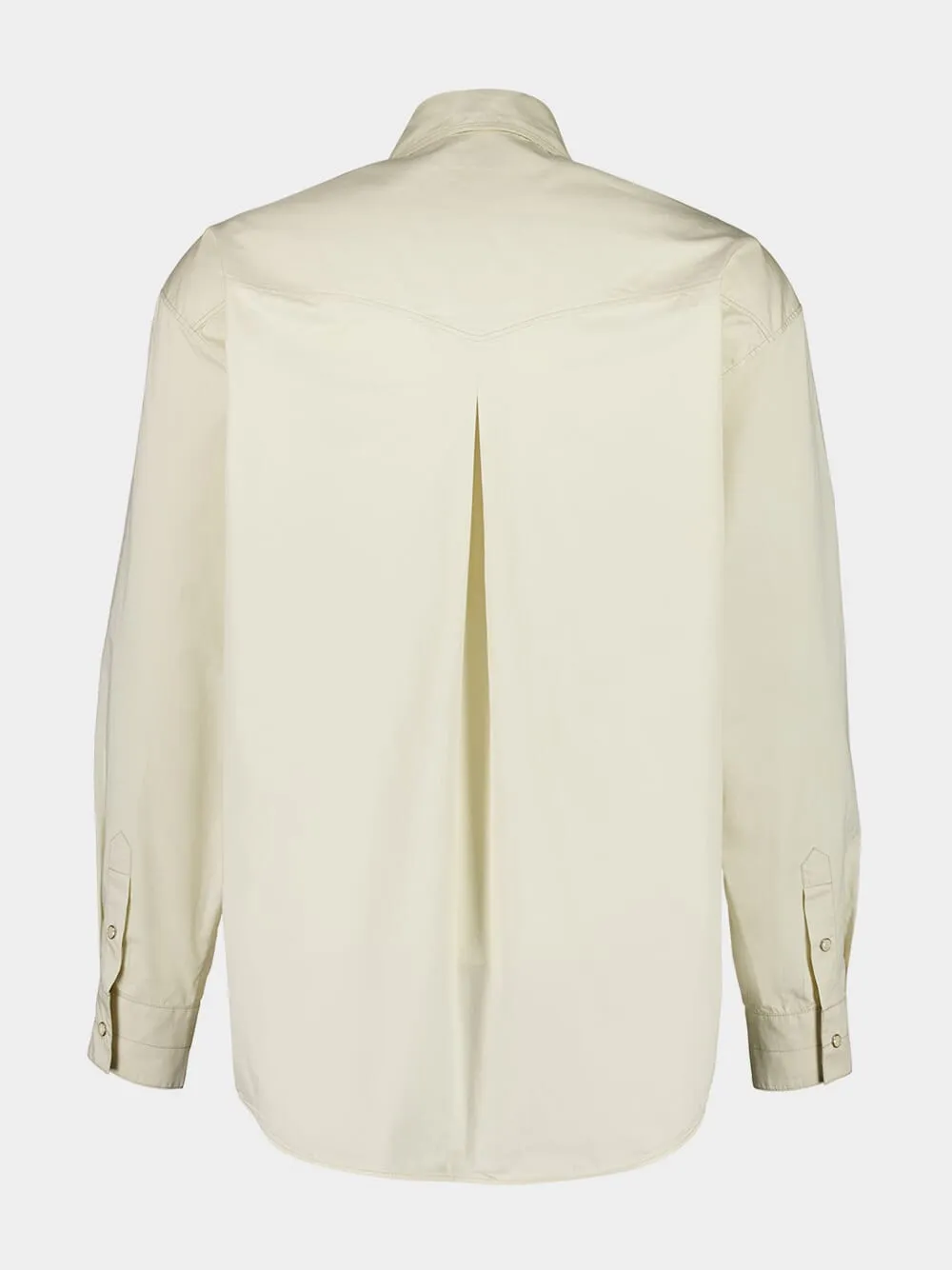 Creamy White Cotton Satin Western Shirt sold by Fashion Clinic product image thumbnail 2