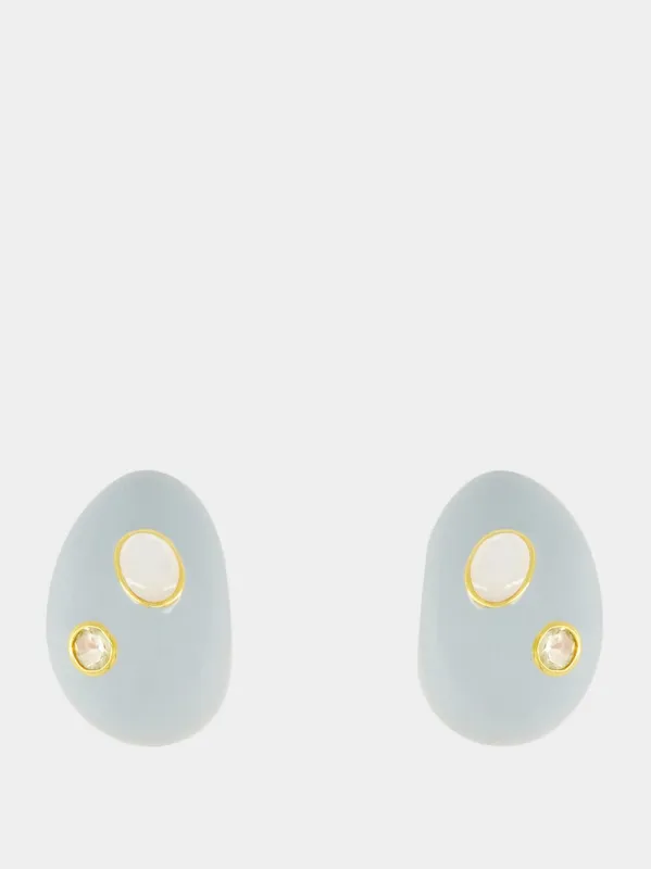 Blue Arpin Studded Mist Mini Earrings sold by Fashion Clinic