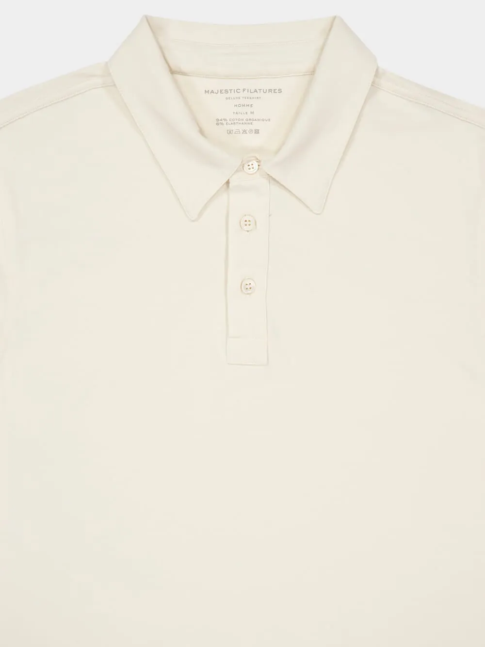 Ecru Organic Cotton Short-Sleeve Polo sold by Fashion Clinic product image thumbnail 3