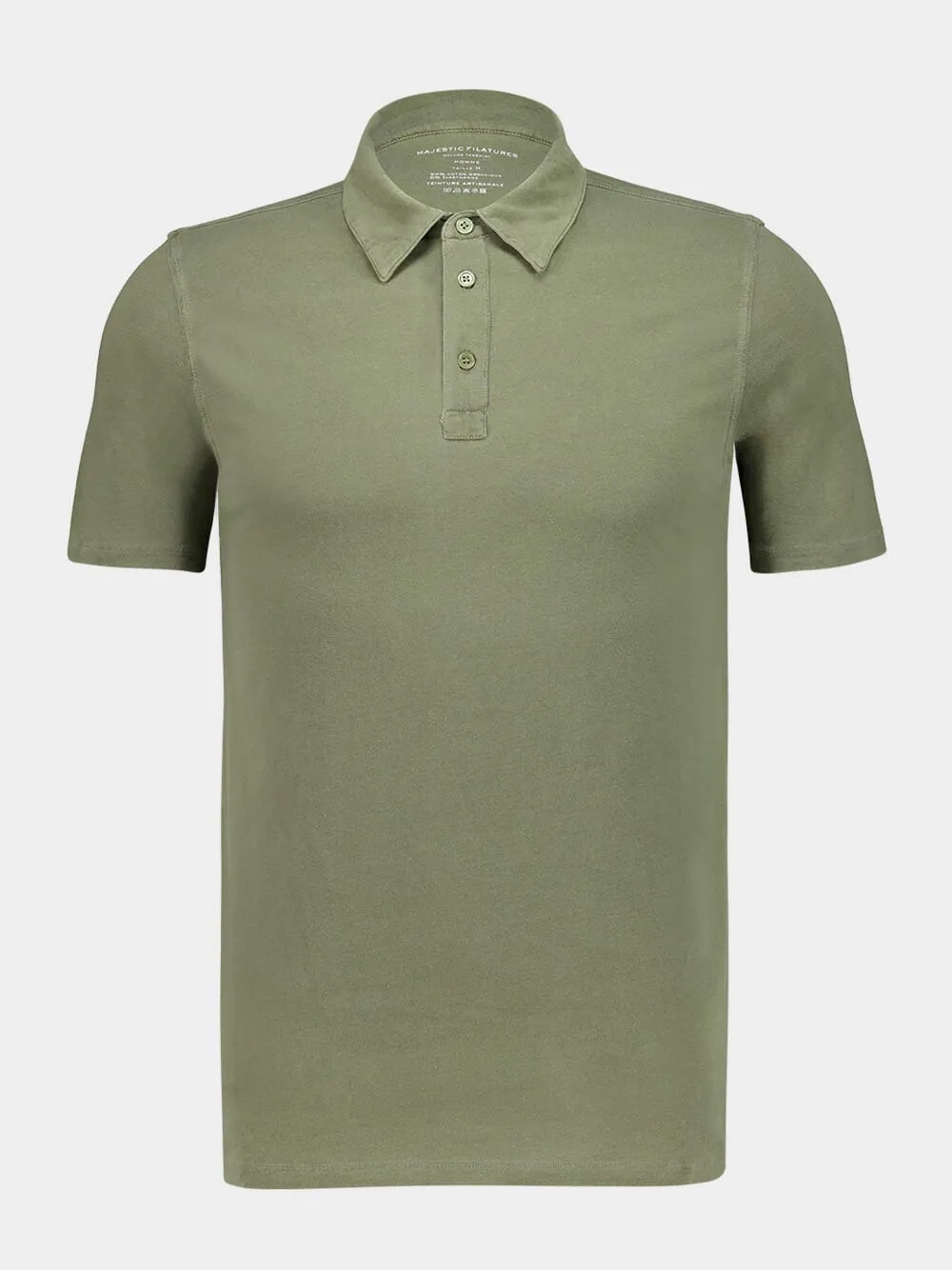 Army Green Organic Cotton Short-Sleeve Polo sold by Fashion Clinic