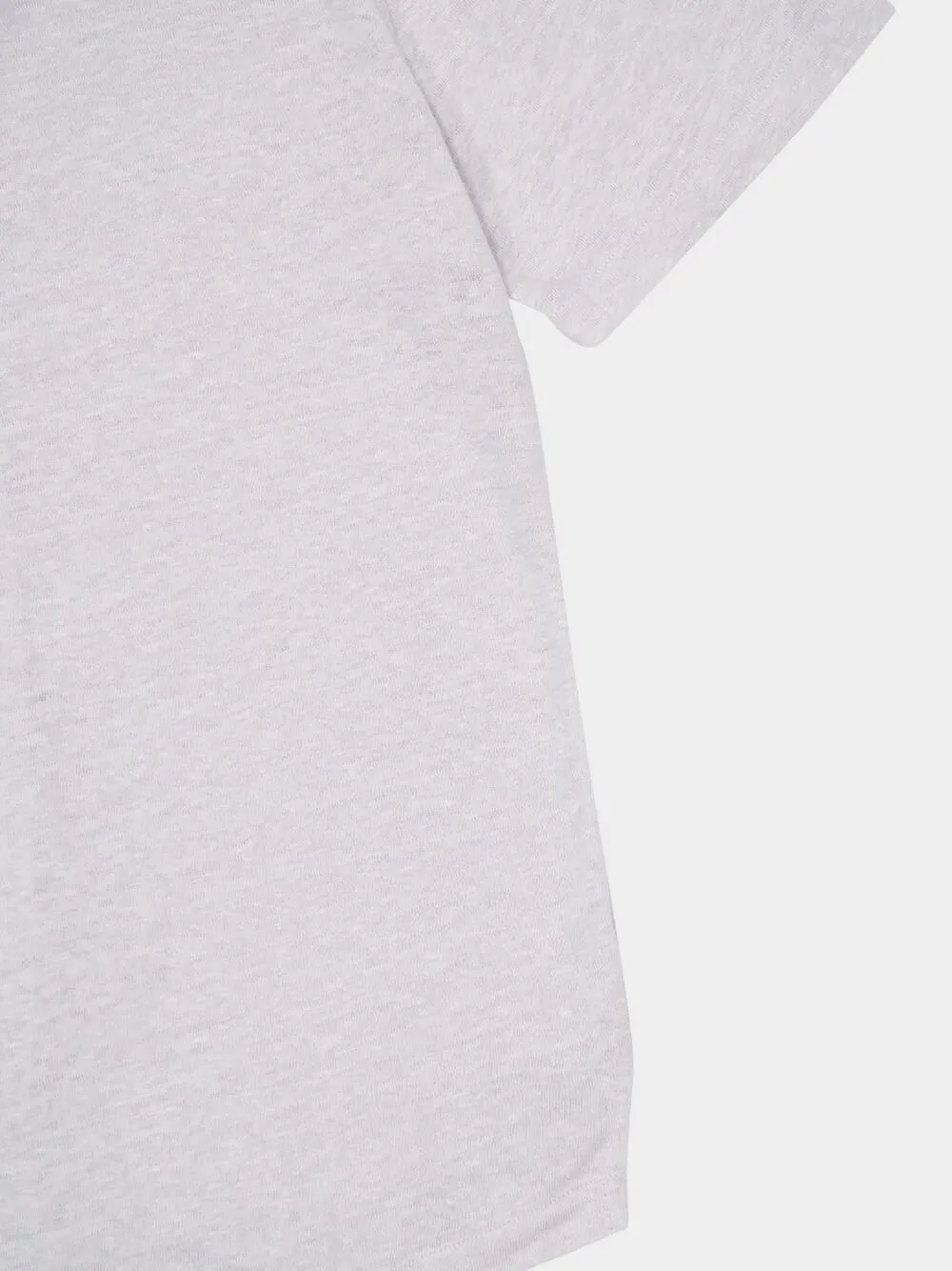 Cream Short-Sleeve Linen Button-Up Shirt sold by Fashion Clinic product image thumbnail 4