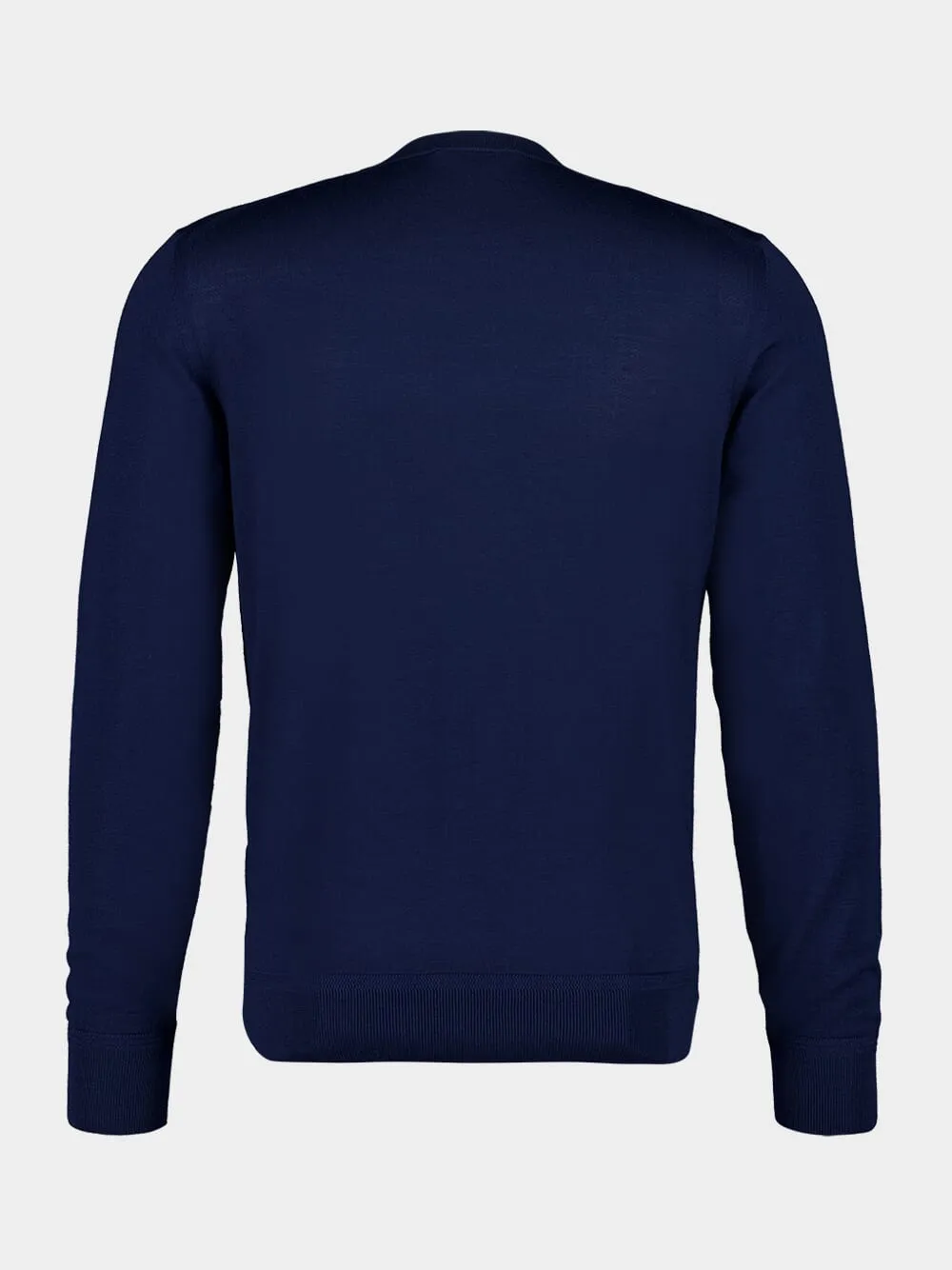 Midnight Blue Fine Wool Crew Jumper sold by Fashion Clinic product image thumbnail 2