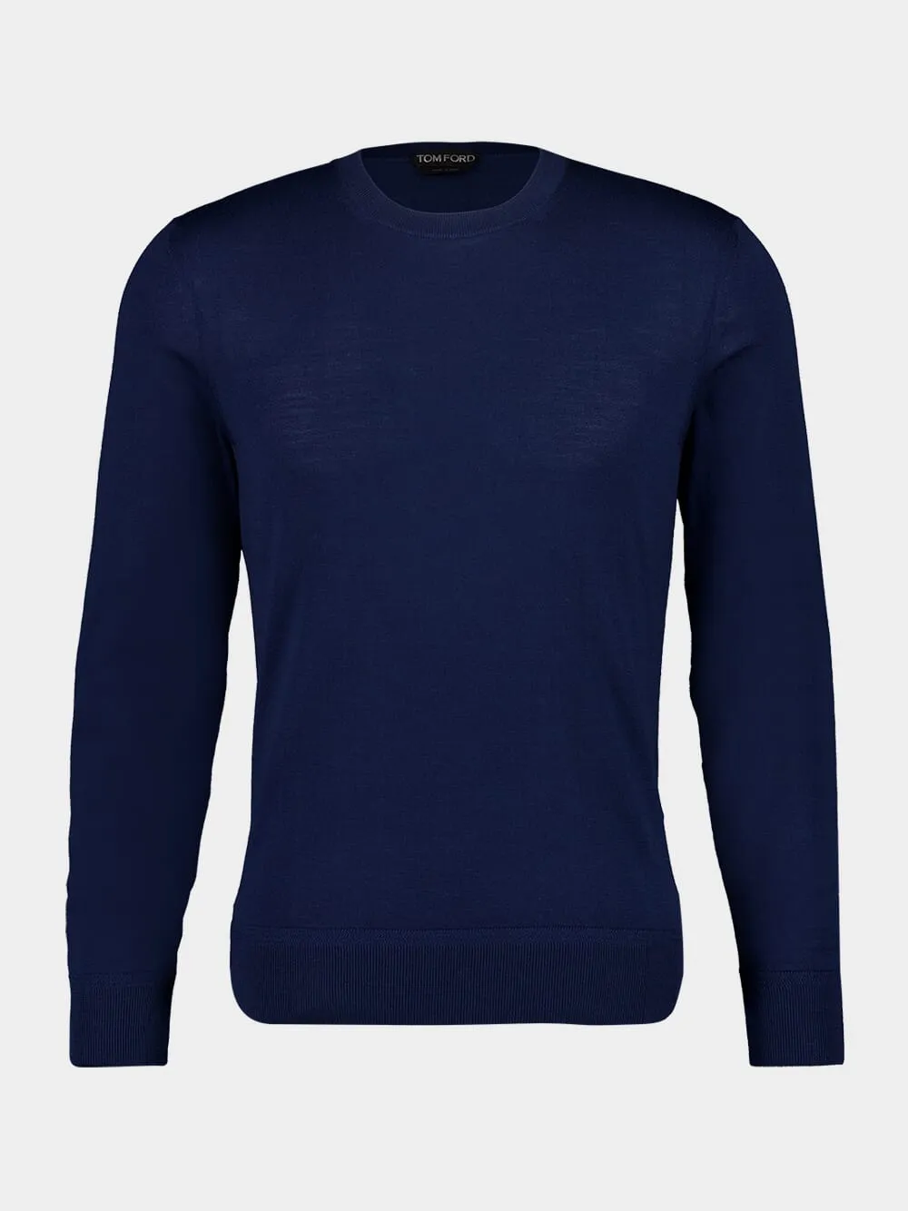 Midnight Blue Fine Wool Crew Jumper sold by Fashion Clinic