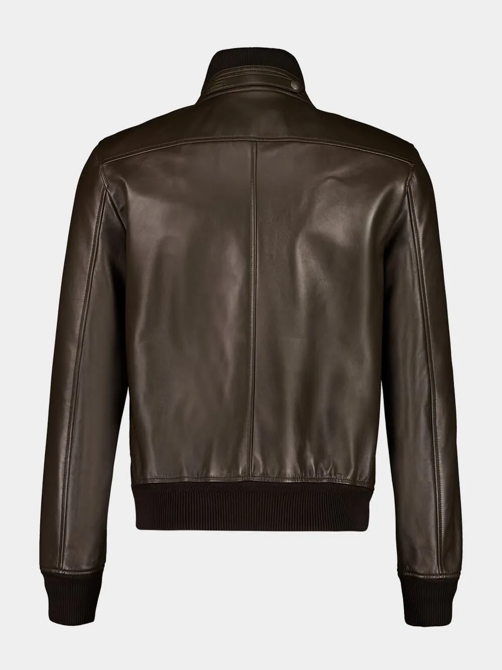 Hunter Green Leather Bomber Jacket sold by Fashion Clinic product image thumbnail 2
