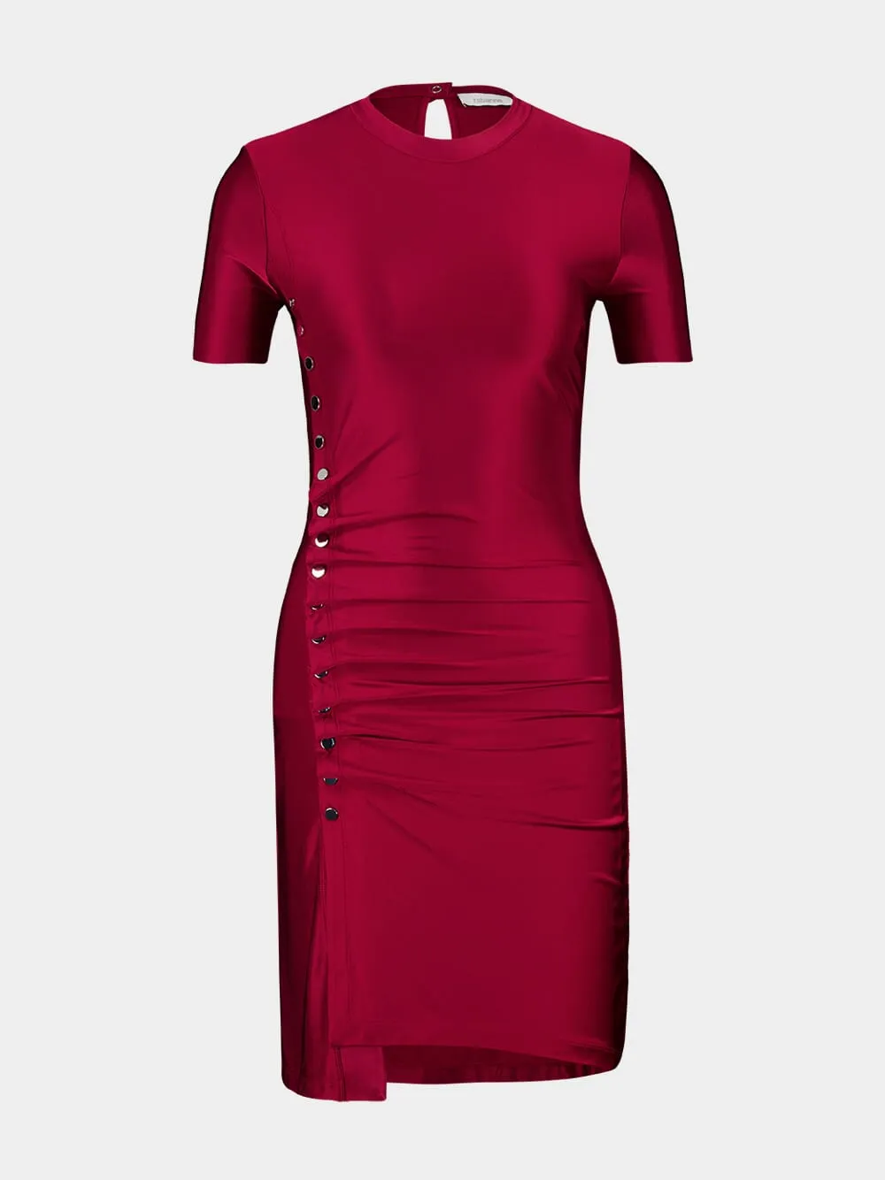 Ruby Red Draped Jersey Mini Dress sold by Fashion Clinic