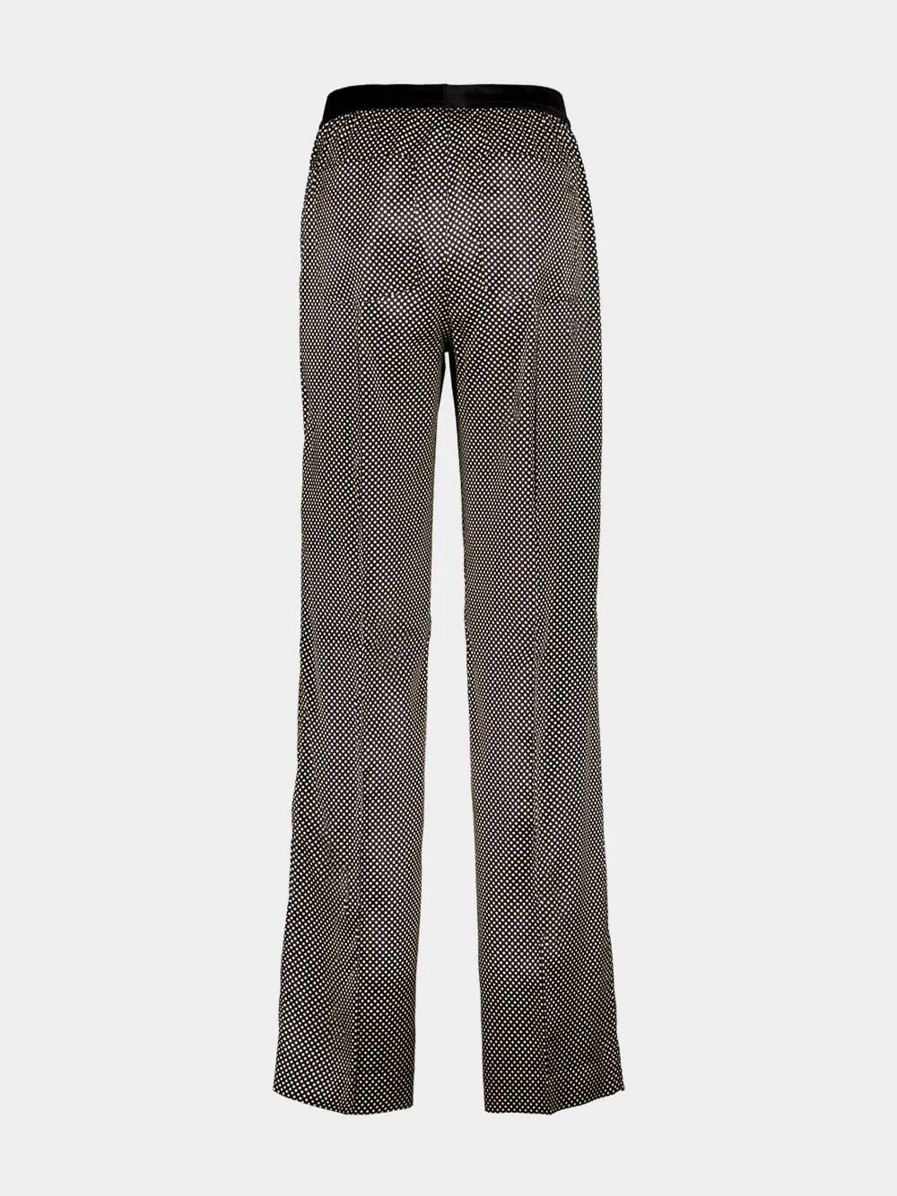 Black Polka Dot Silk Satin PJ Pants sold by Fashion Clinic product image thumbnail 2