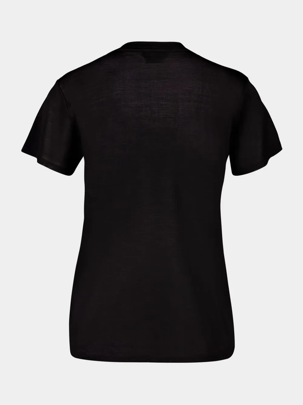 Black Silk Rib Jersey T-Shirt sold by Fashion Clinic product image thumbnail 2