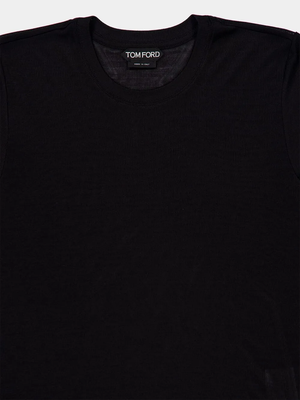 Black Silk Rib Jersey T-Shirt sold by Fashion Clinic product image thumbnail 3