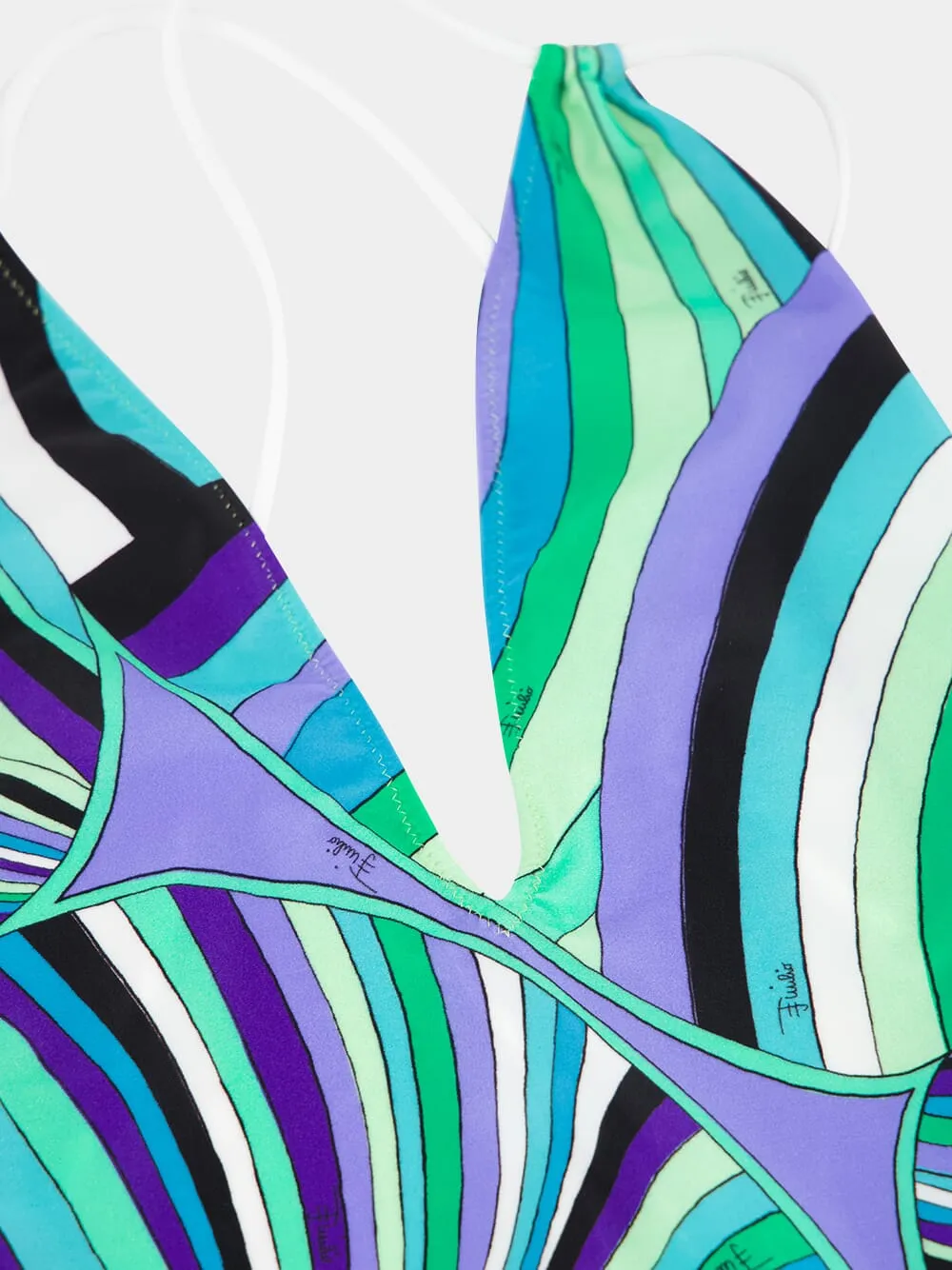 Iride V-Neck Swimsuit in Verde Lilia Print sold by Fashion Clinic product image thumbnail 4