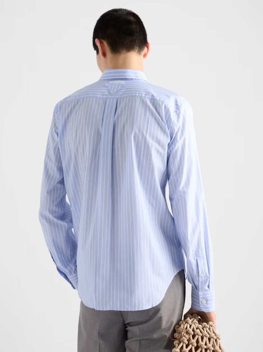 Sky Blue and White Striped Cotton Shirt sold by Fashion Clinic product image thumbnail 3