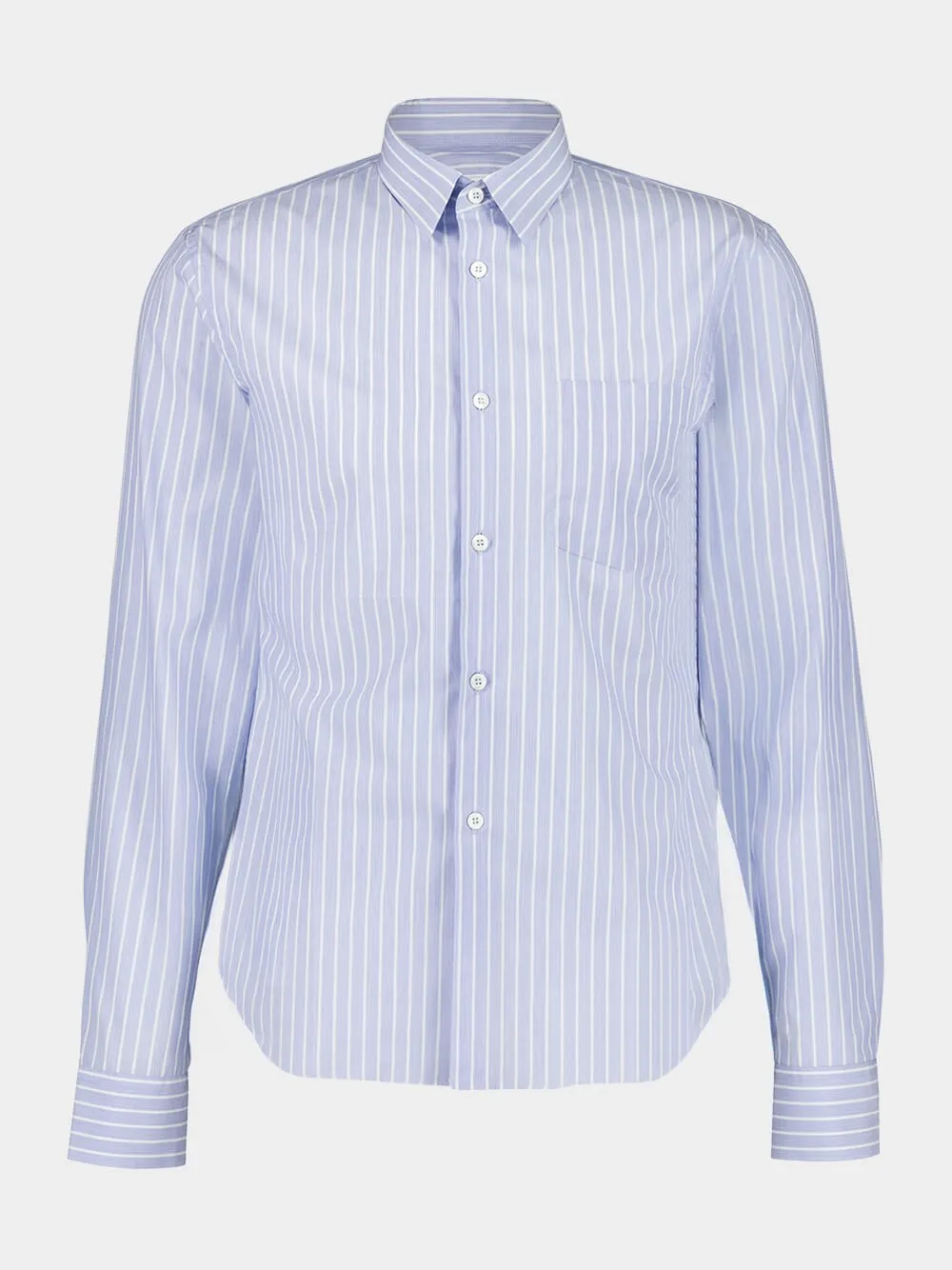 Sky Blue and White Striped Cotton Shirt sold by Fashion Clinic product image thumbnail 2