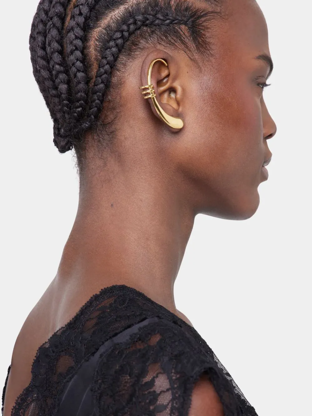 Gold Mono Earring in Brass sold by Fashion Clinic product image thumbnail 2