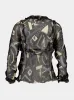 Black Semi-Sheer Blouse sold by Fashion Clinic
