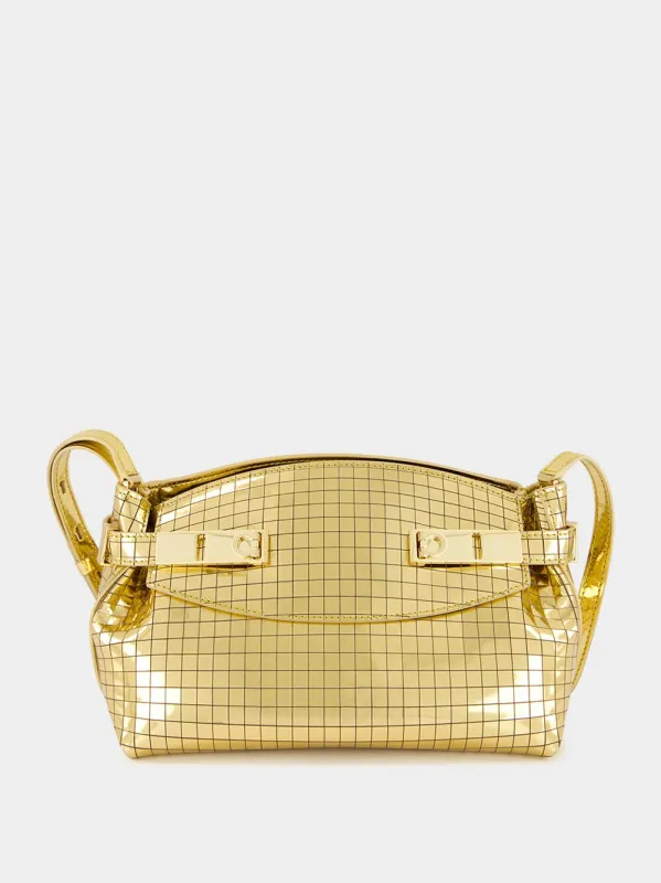 Gold Mirror Small Hug Soft Crossbody Bag sold by Fashion Clinic