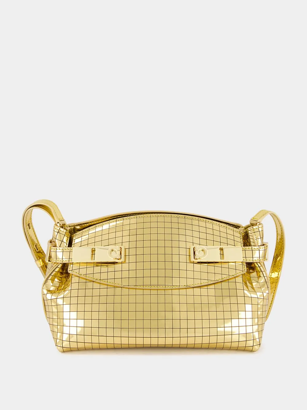 Gold Mirror Small Hug Soft Crossbody Bag sold by Fashion Clinic