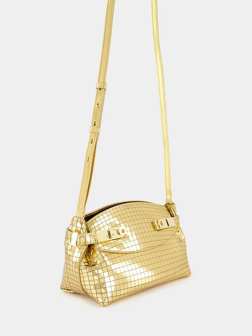 Gold Mirror Small Hug Soft Crossbody Bag sold by Fashion Clinic product image thumbnail 3