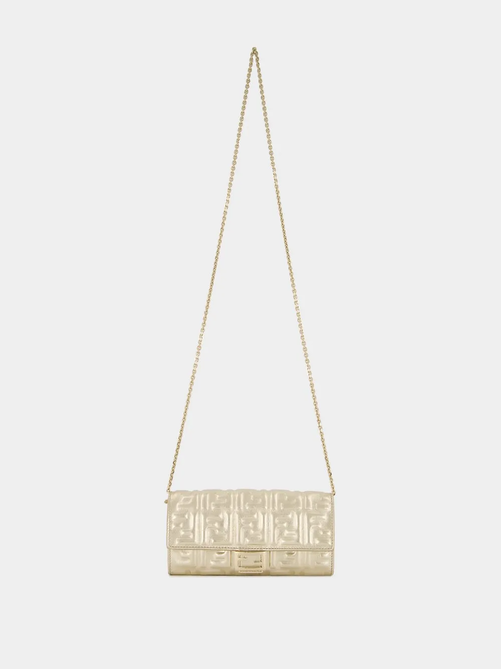 Metallic Gold Baguette Continental Clutch with Chain sold by Fashion Clinic product image thumbnail 2