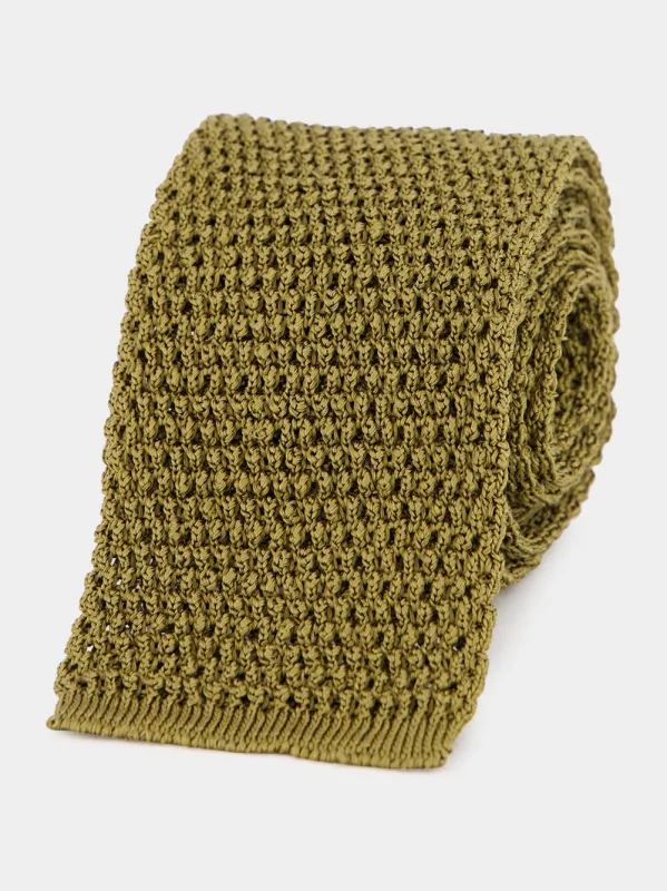 Khaki Knitted Tie made by Tom Ford