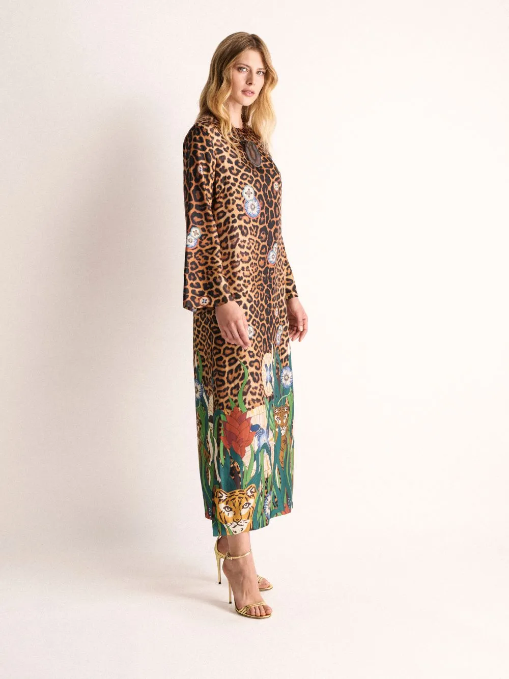 Shirley Junglito Print Silk Midi Dress sold by Fashion Clinic product image thumbnail 4