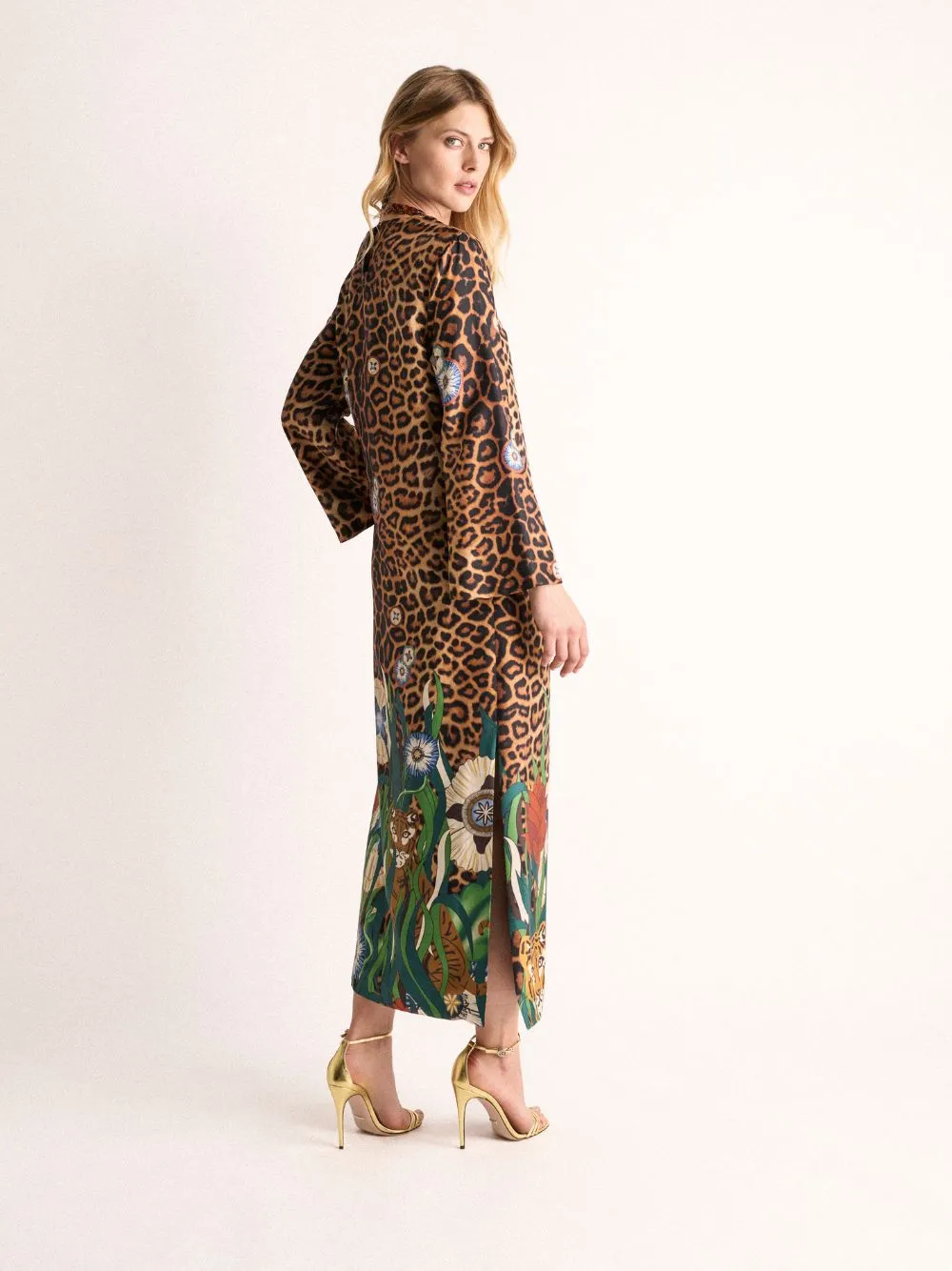 Shirley Junglito Print Silk Midi Dress sold by Fashion Clinic product image thumbnail 3