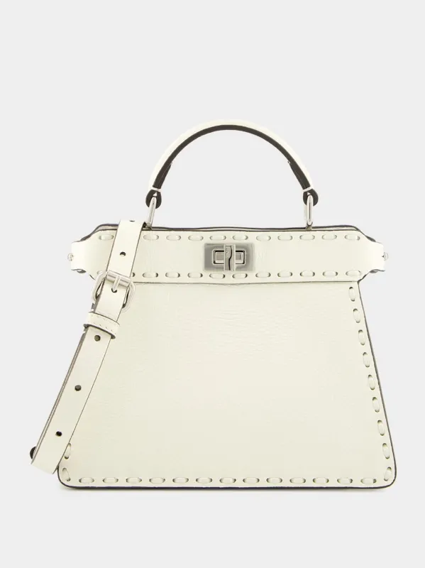 Peekaboo ISeeU Petite White Selleria Bag sold by Fashion Clinic