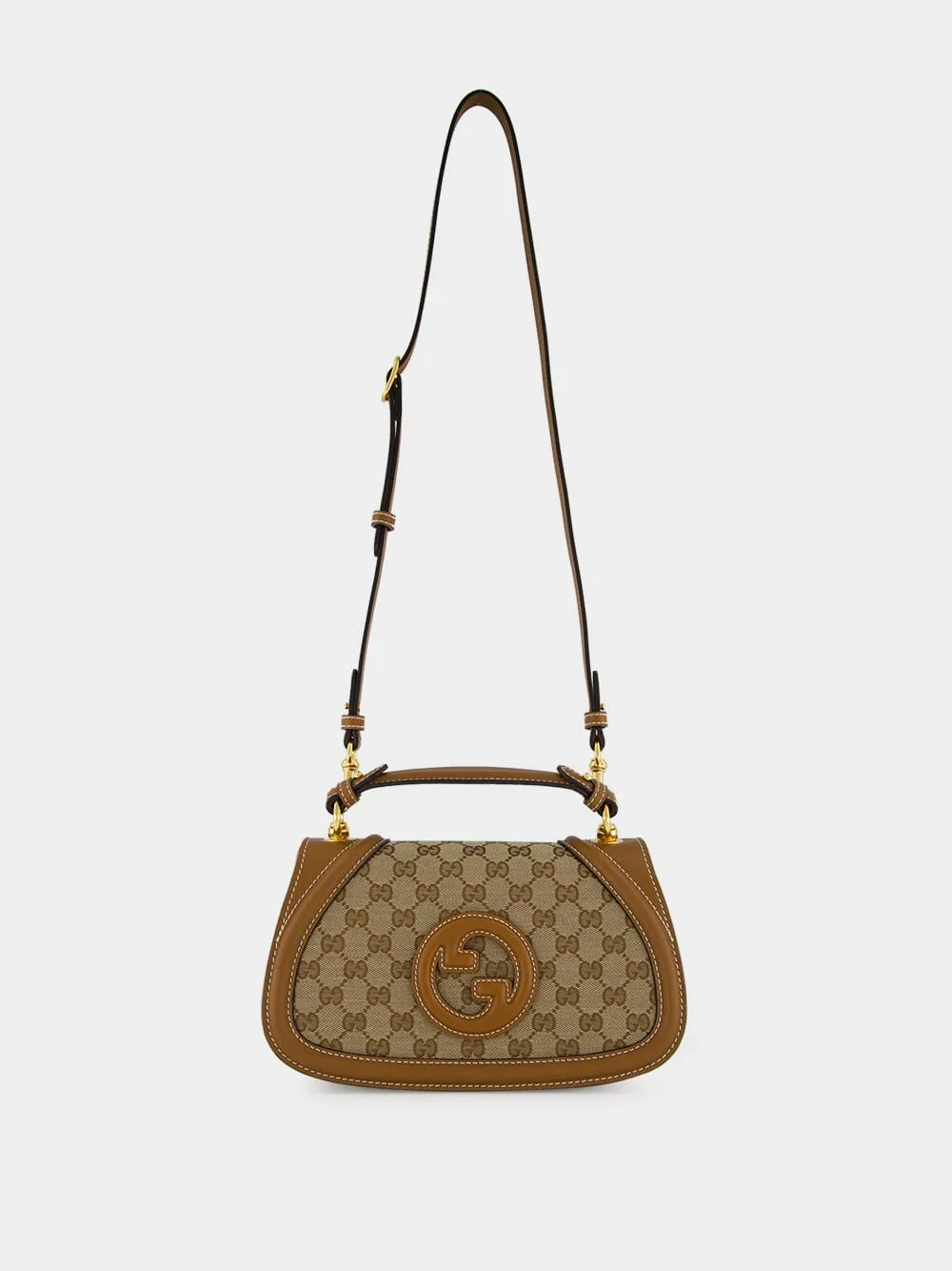 Beige and Dark Brown Blondie Small Top Handle Bag sold by Fashion Clinic product image thumbnail 3