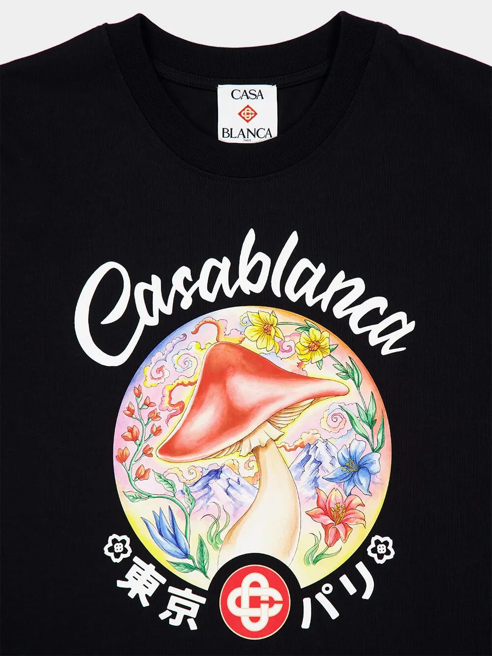 Black Mushroom Emblem Print T-Shirt sold by Fashion Clinic product image thumbnail 3