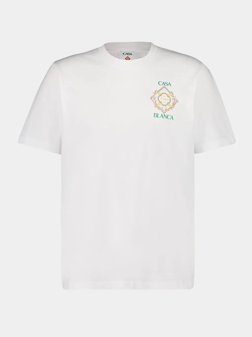 White Championship Diamond Print T-Shirt sold by Fashion Clinic