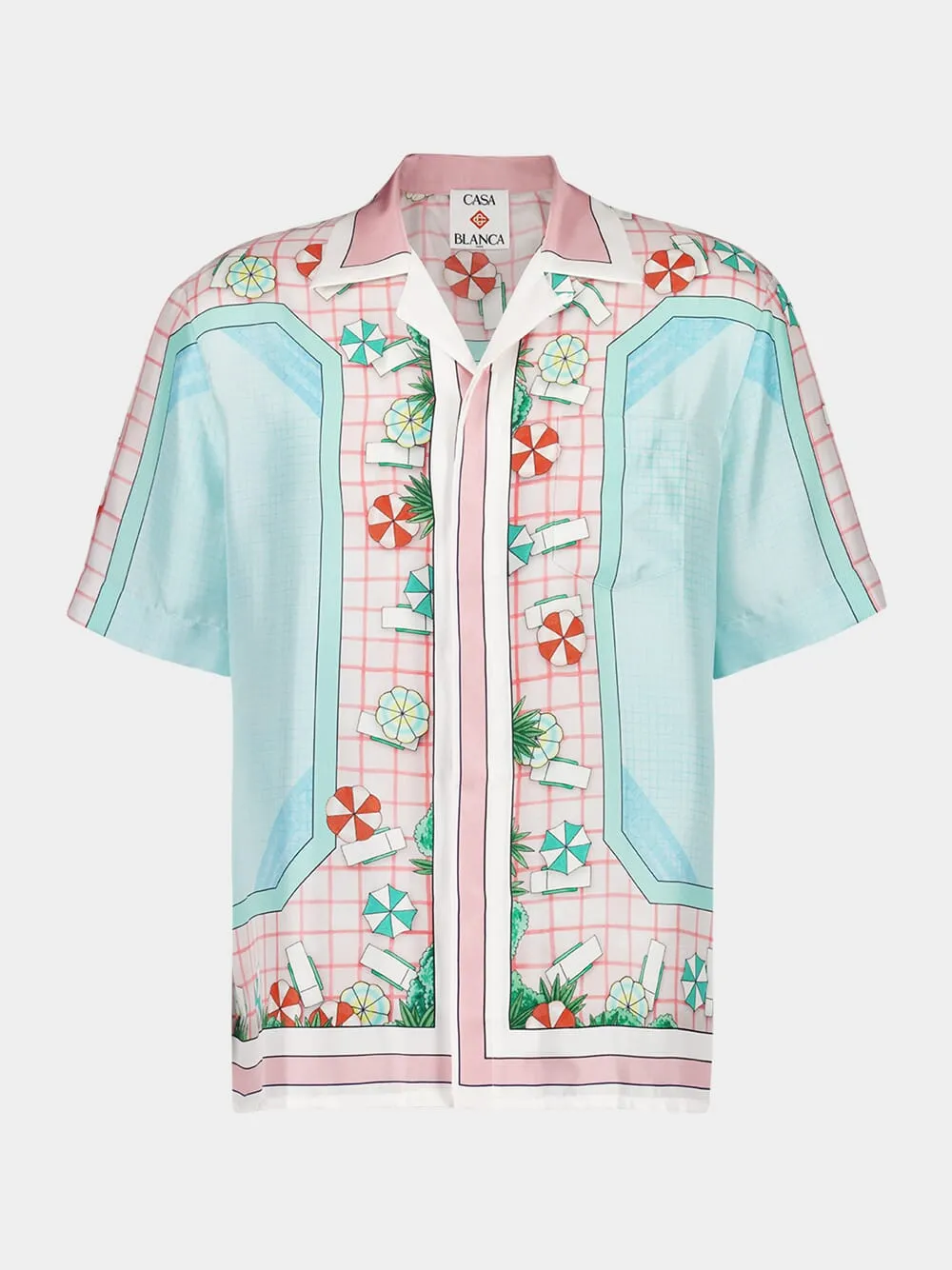 Copacabana Pink Silk Twill Cuban Shirt sold by Fashion Clinic