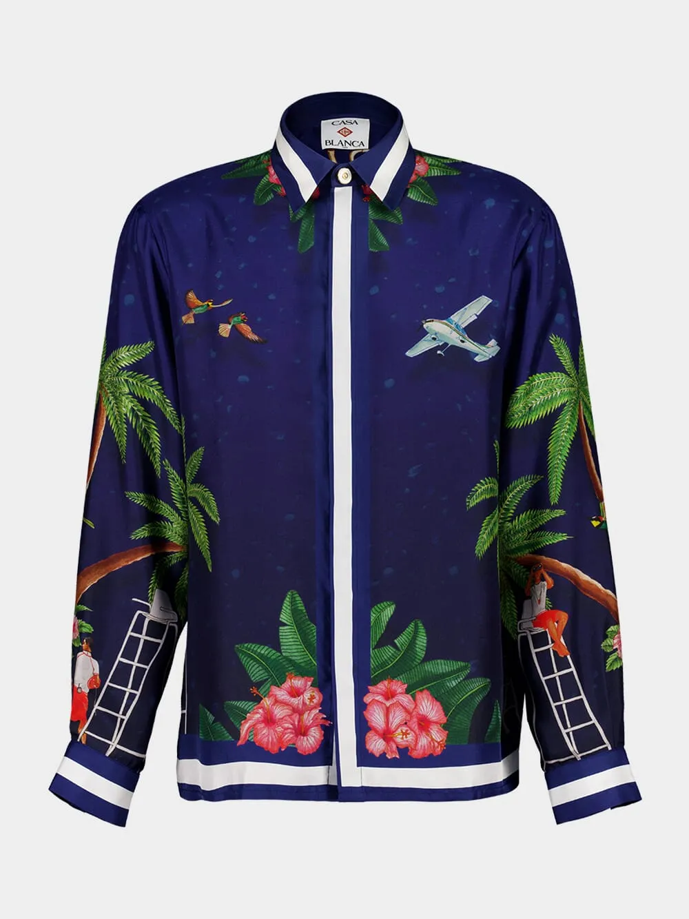 Surf Club Midnight Silk Shirt sold by Fashion Clinic