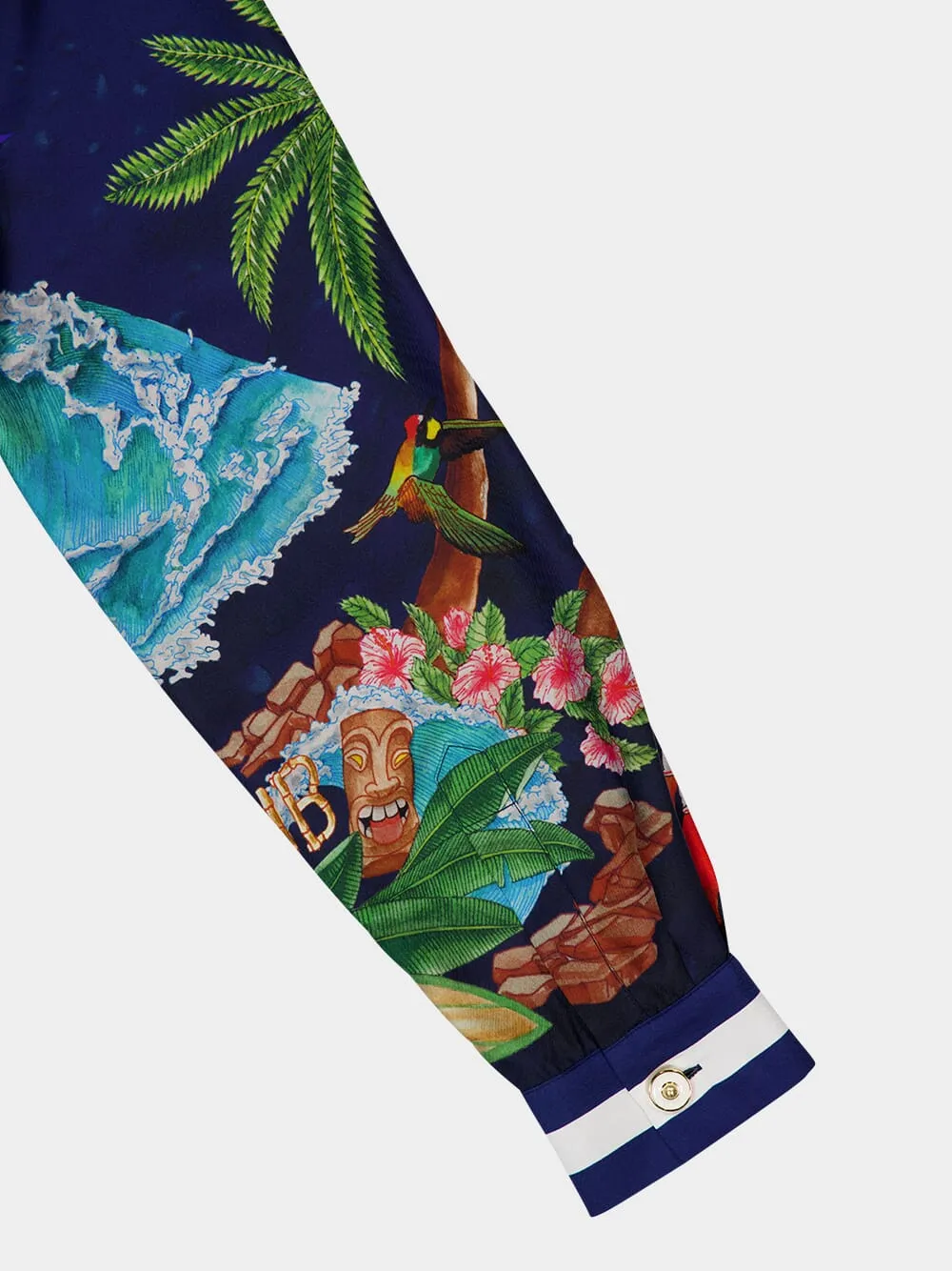 Surf Club Midnight Silk Shirt sold by Fashion Clinic product image thumbnail 5