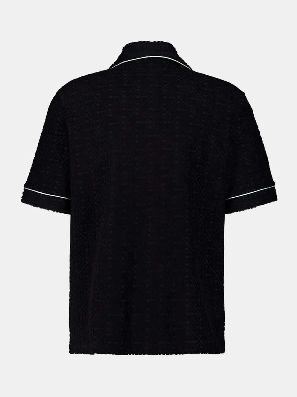 Black Towelling Monogram Cotton Shirt sold by Fashion Clinic product image thumbnail 2