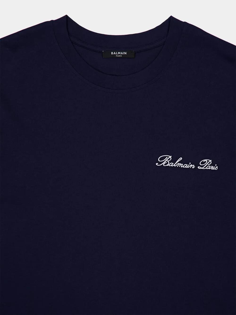 Marine Blue Embroidered Signature T-shirt sold by Fashion Clinic product image thumbnail 3