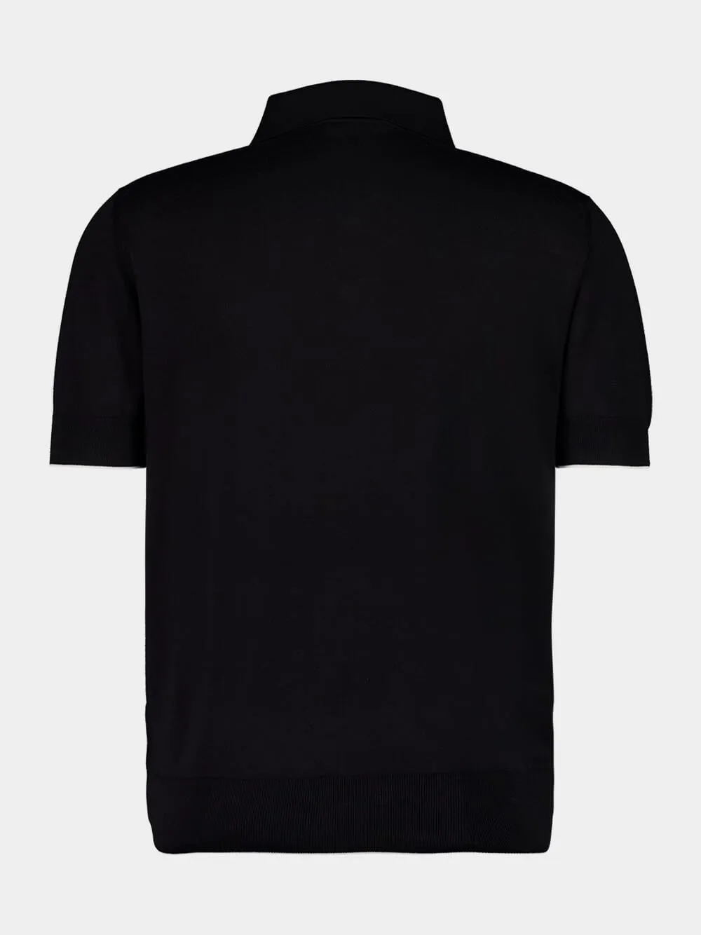 Black Polo Regular Fit Cotton Silk Knit sold by Fashion Clinic product image thumbnail 2