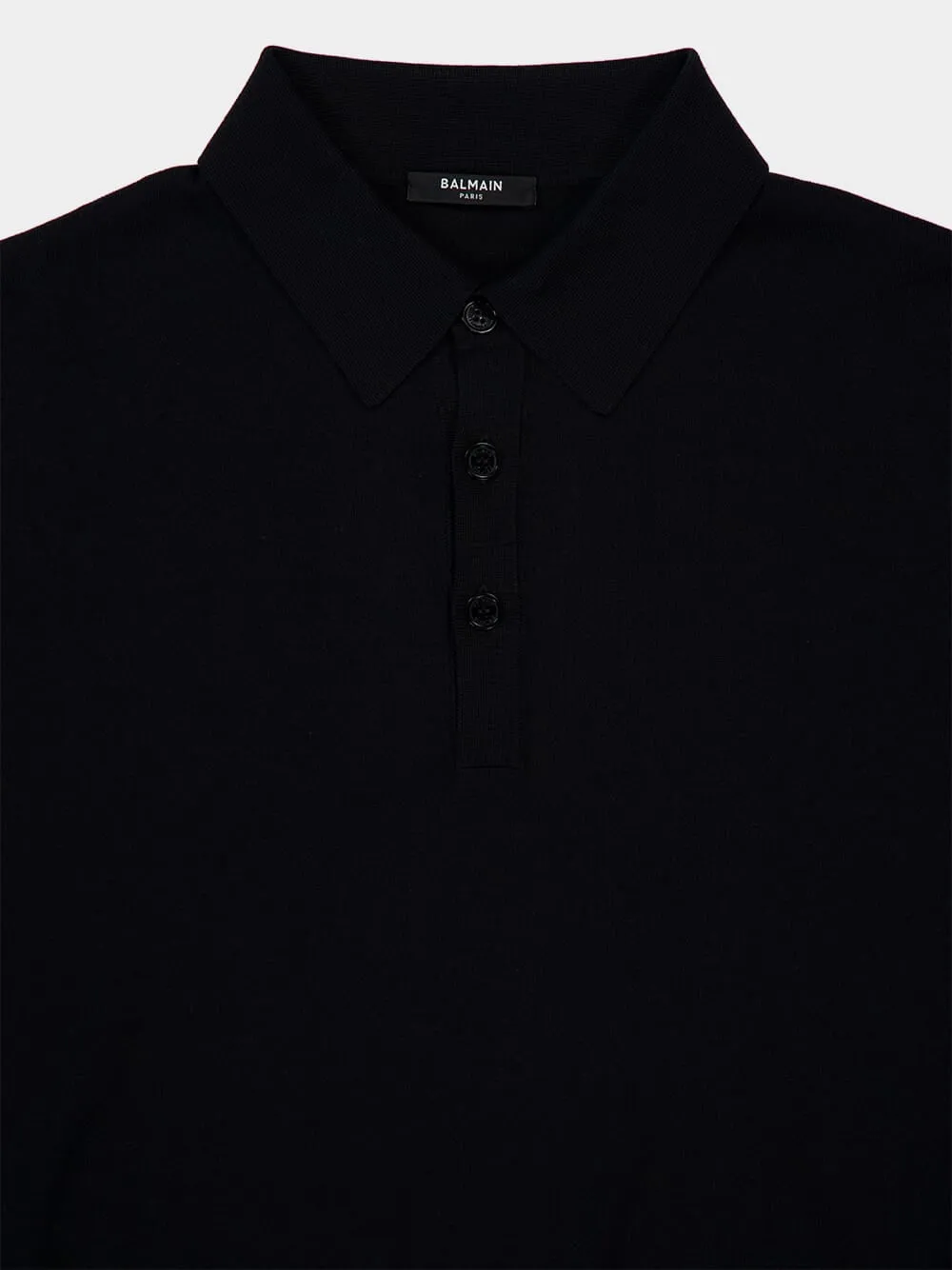 Black Polo Regular Fit Cotton Silk Knit sold by Fashion Clinic product image thumbnail 3