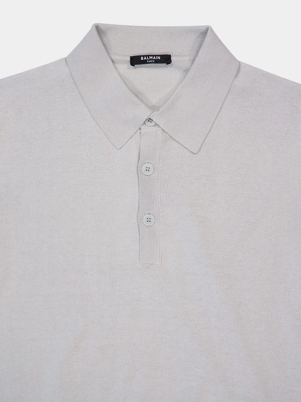 Grey Polo Regular Fit Cotton Silk Knit sold by Fashion Clinic product image thumbnail 3