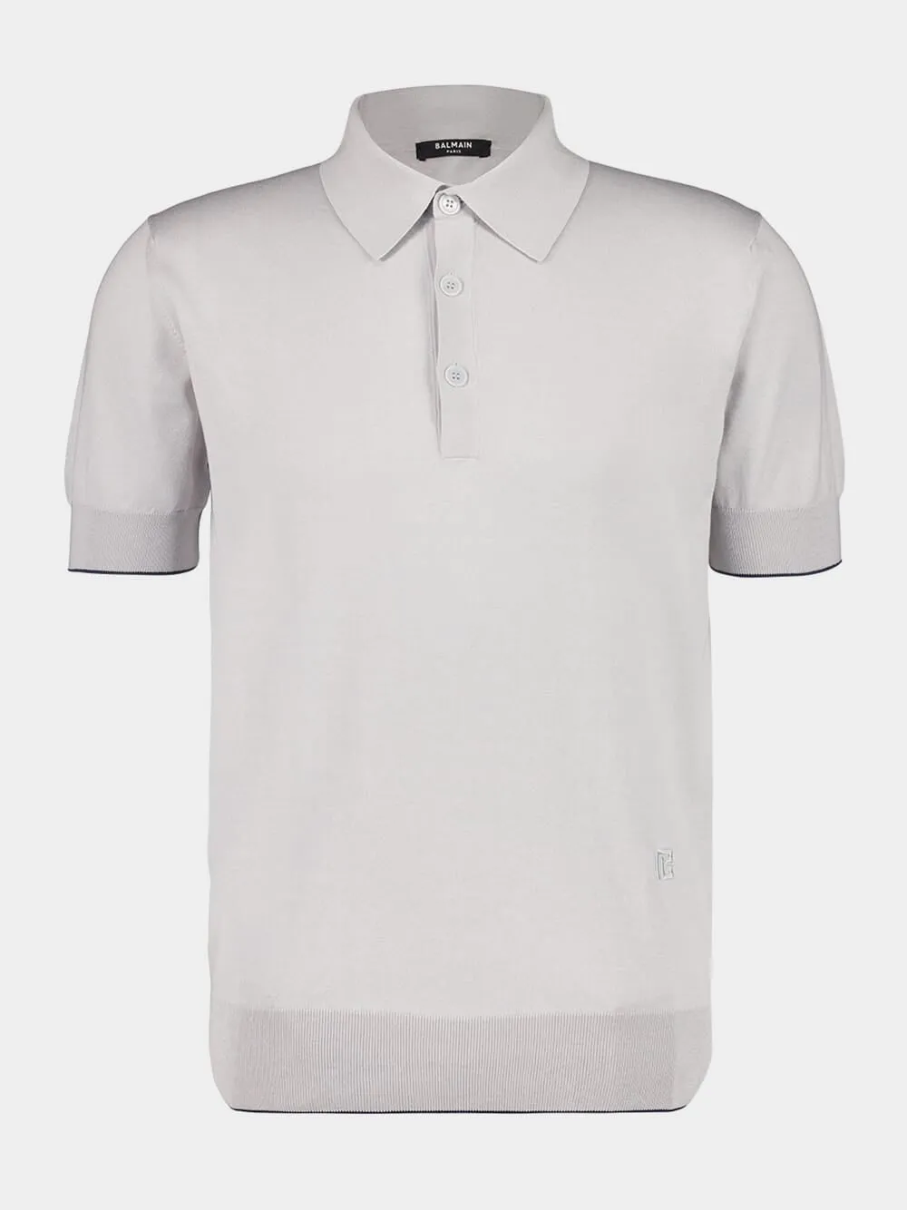 Grey Polo Regular Fit Cotton Silk Knit sold by Fashion Clinic
