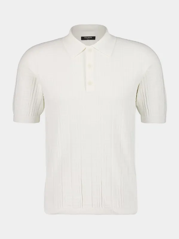 Natural Monogram Knit Polo Shirt sold by Fashion Clinic