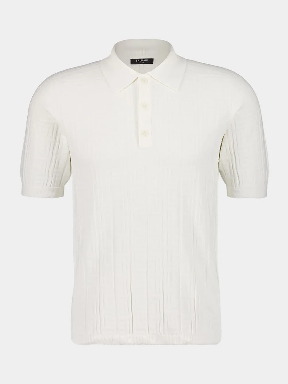 Natural Monogram Knit Polo Shirt sold by Fashion Clinic