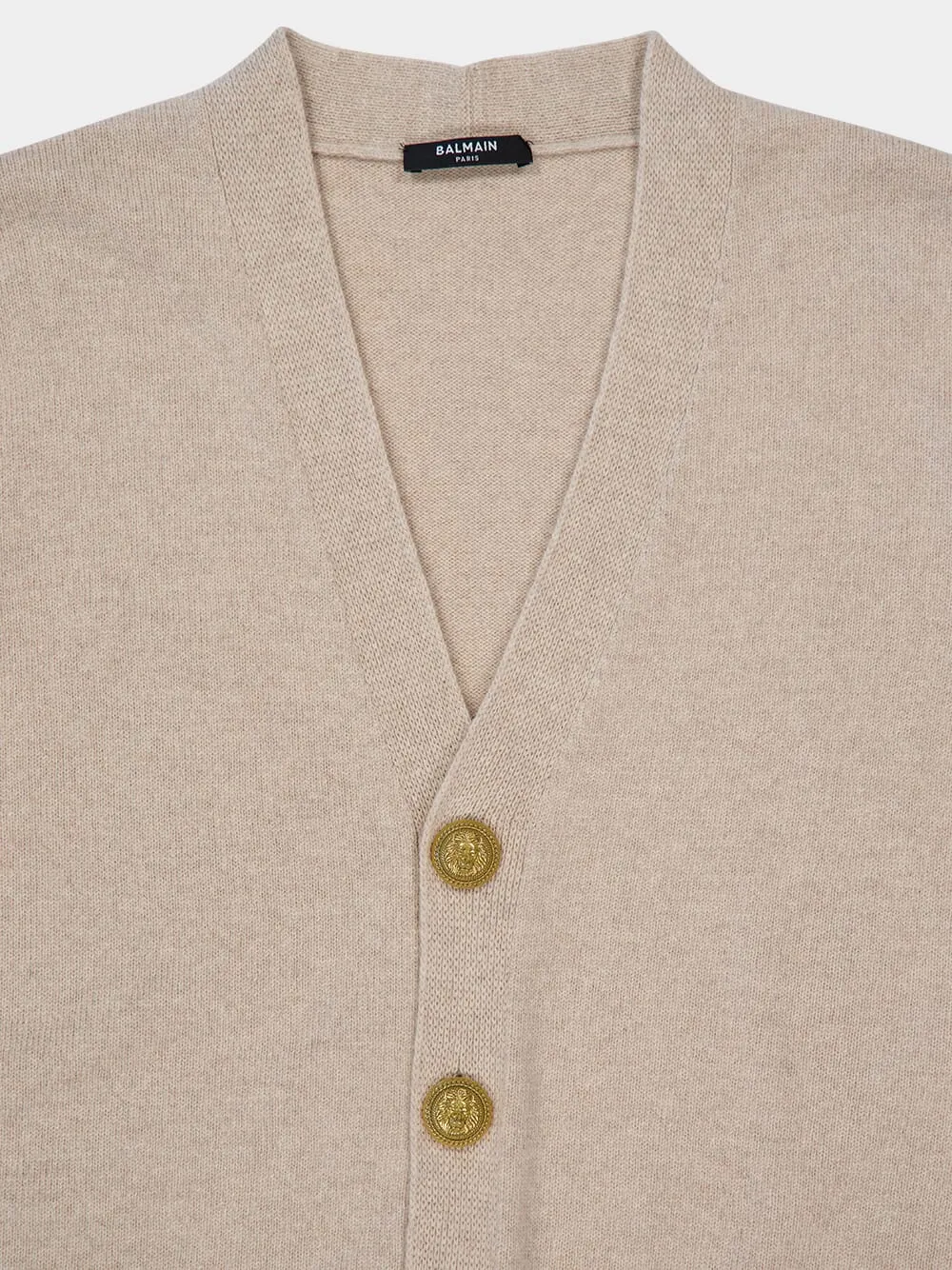 Light Beige Cashmere Buttoned Cardigan sold by Fashion Clinic product image thumbnail 3